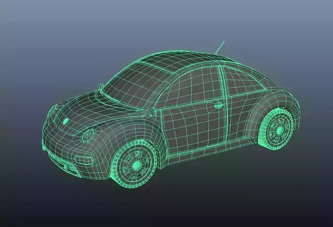 beetel car created in 2017 maya