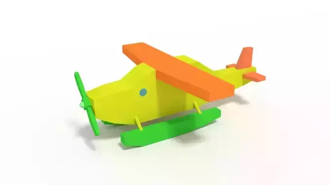 Low Poly Cartoon Hydroplane Toy