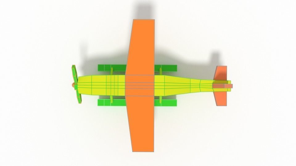 Low Poly Cartoon Hydroplane Toy Low-poly 3D model_14