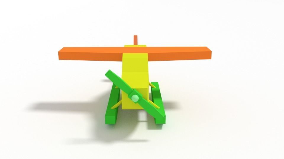 Low Poly Cartoon Hydroplane Toy Low-poly 3D model_1