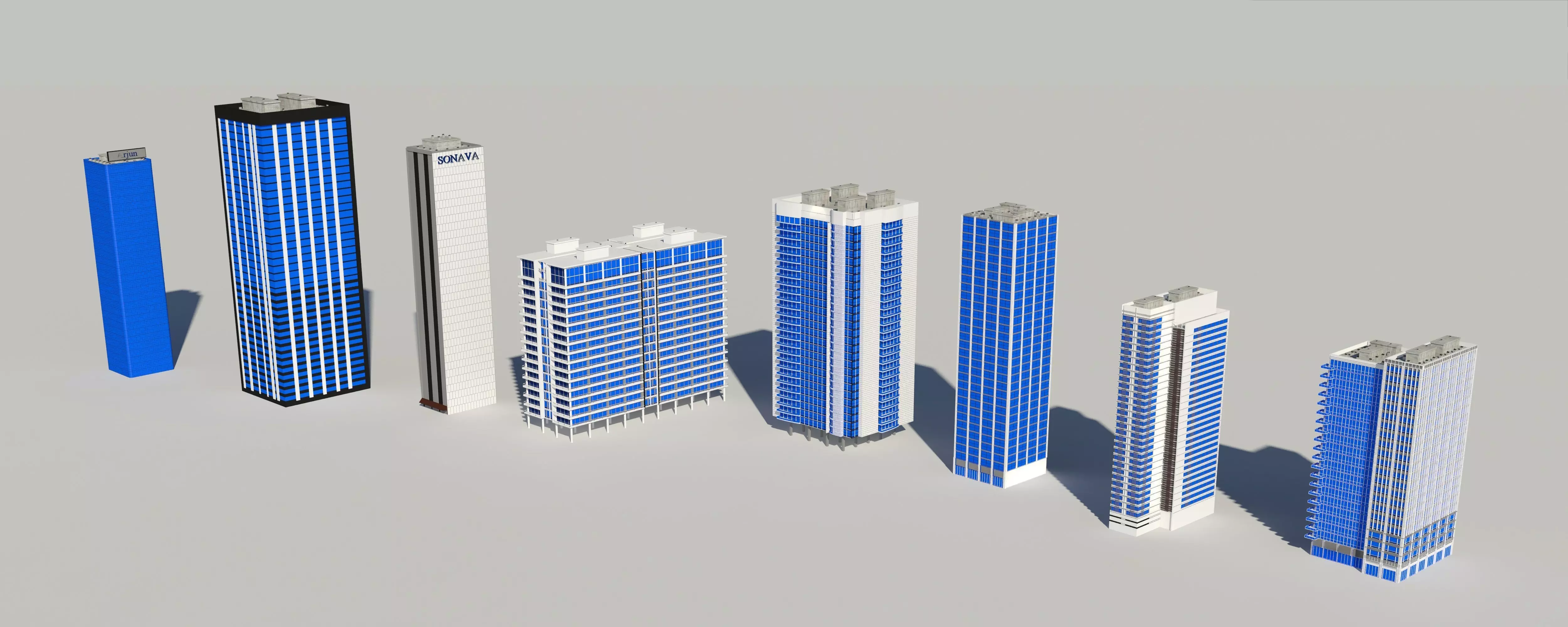 Buildings group of 3D model_0