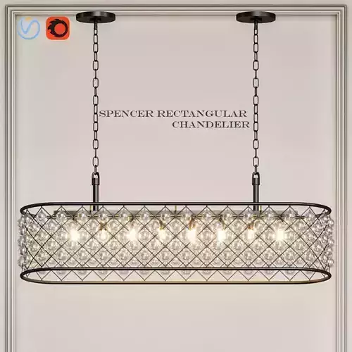 Spencer Rectangular Chandelier 3D model