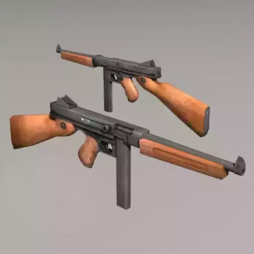 Thompson M1A1 Low-poly 3D model