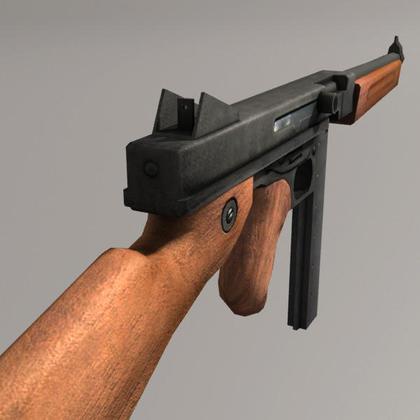 Thompson M1A1 Low-poly 3D model_1