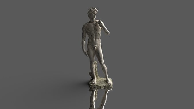 3D Printable David Statue- 3D model PBR  gameready Low-poly 3D model