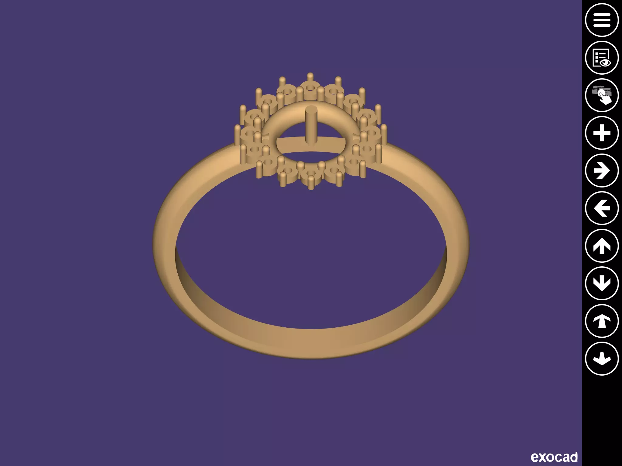 Flower ring with pearl Free 3D print model