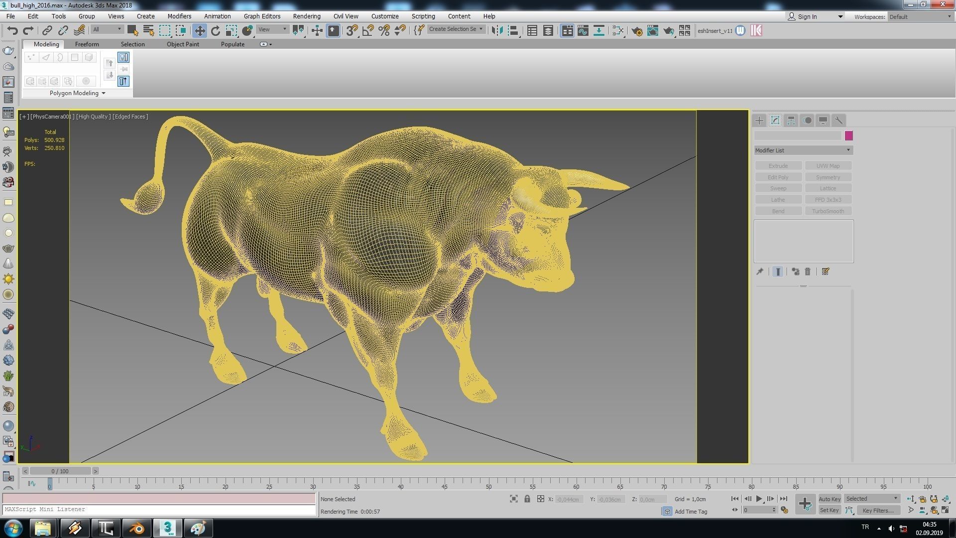 Bull Animal High poly 3D Model For Games 3D model_7