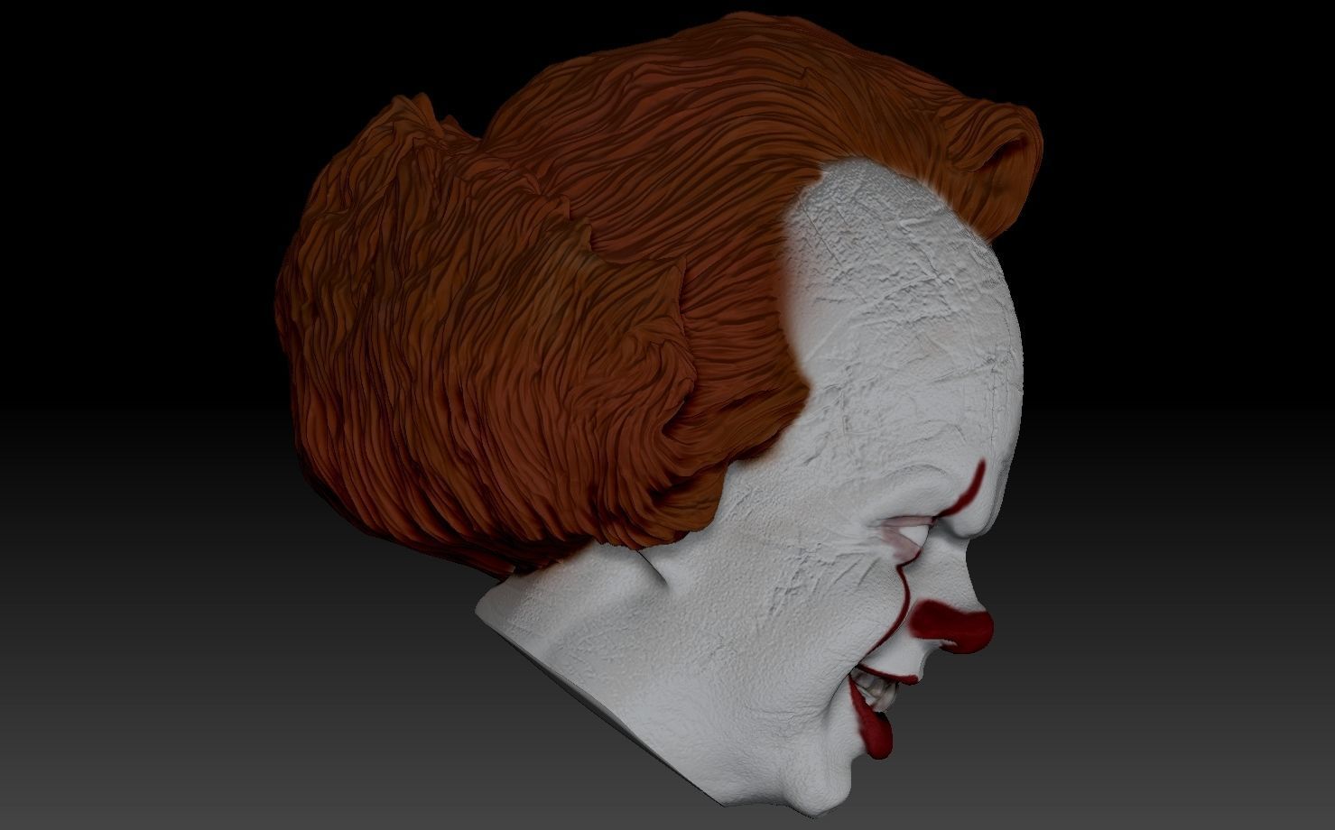 Pennywise From IT movie 3D print model head bust 3D print model_3