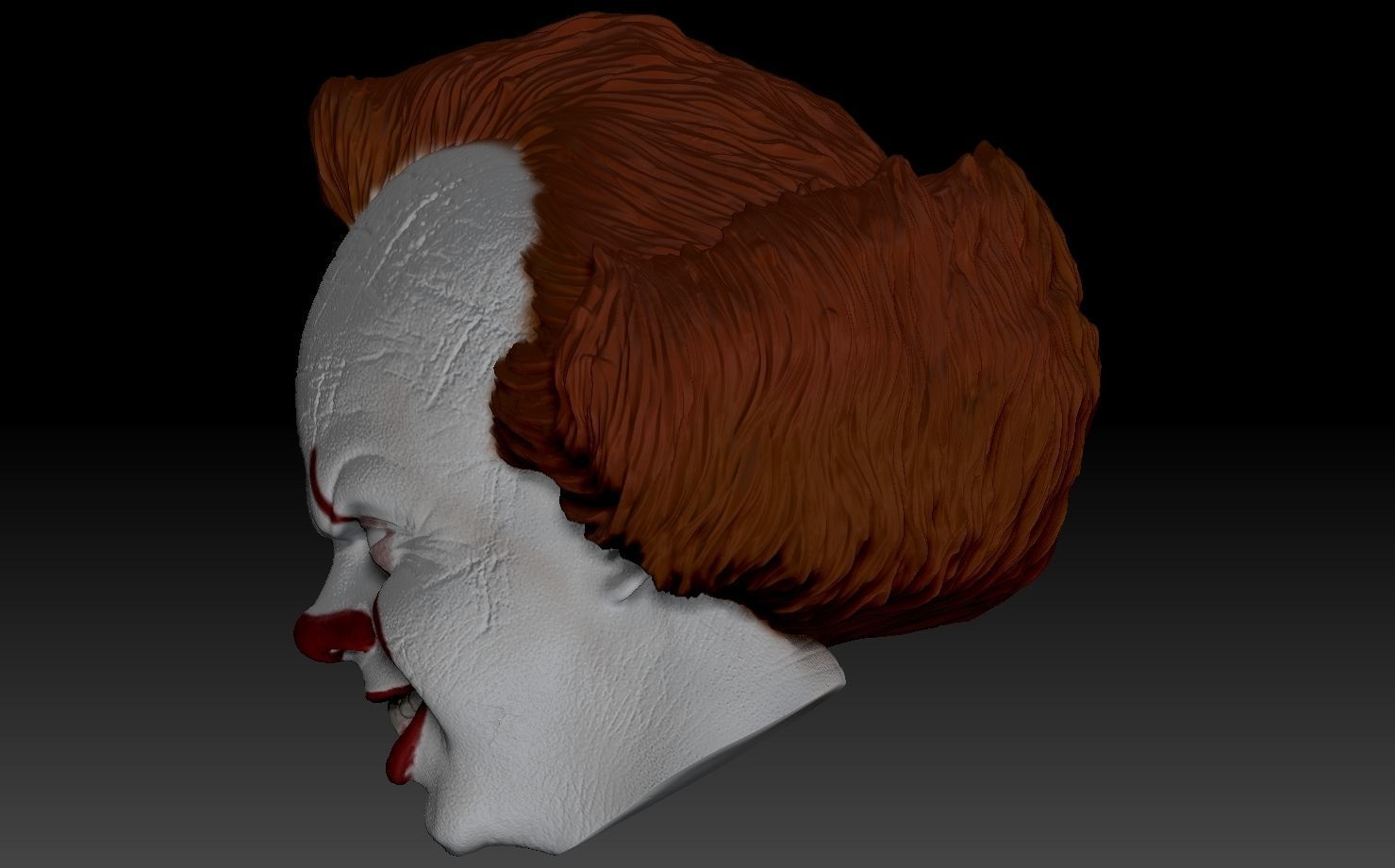 Pennywise From IT movie 3D print model head bust 3D print model_7