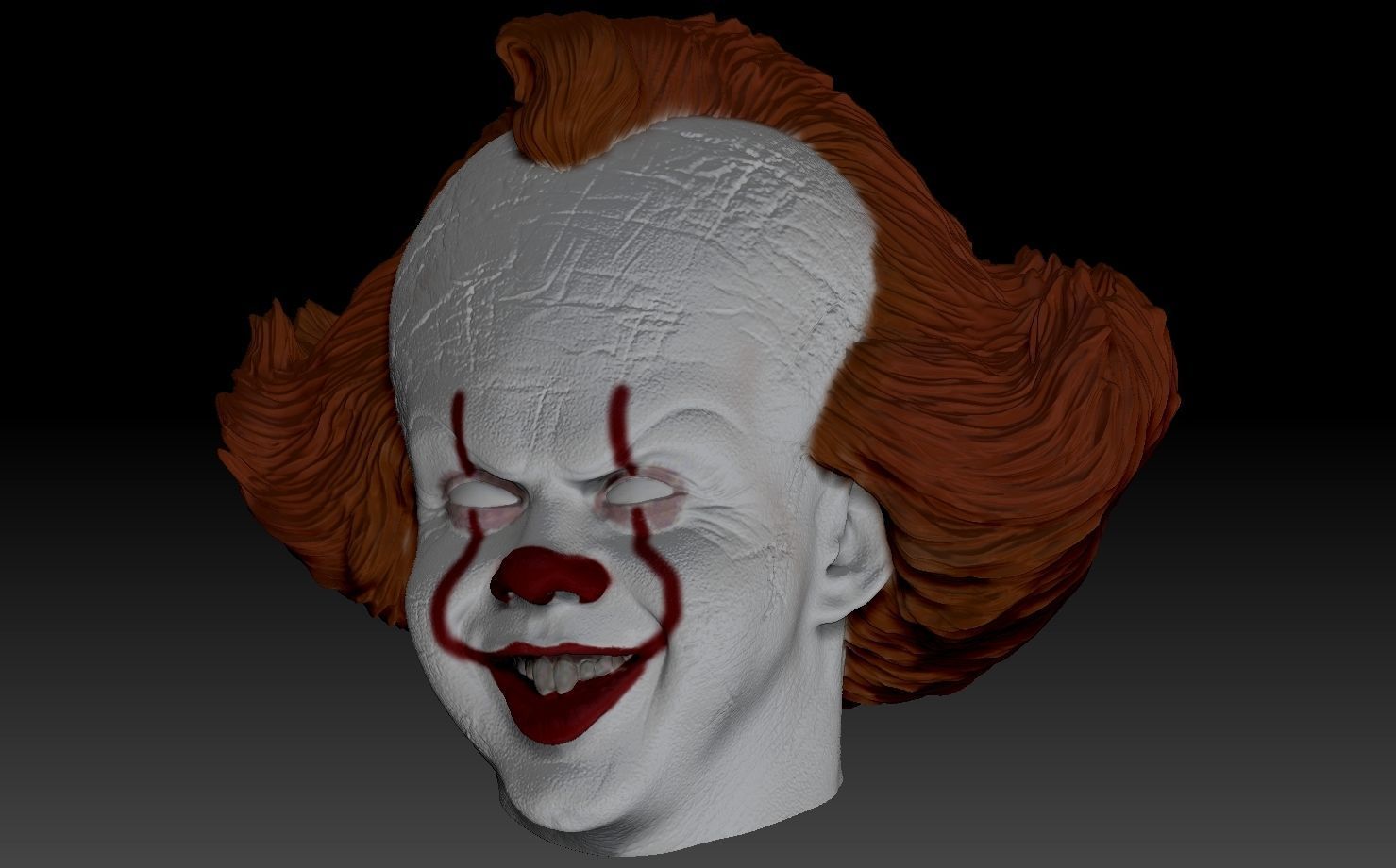 Pennywise From IT movie 3D print model head bust 3D print model_5