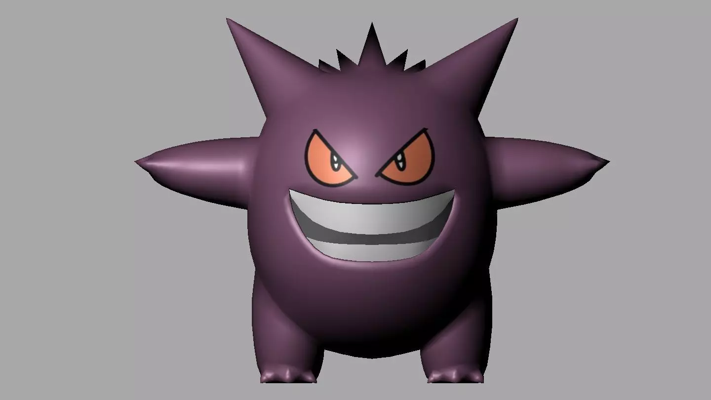Gengar pokemon character Low-poly 3D model_0