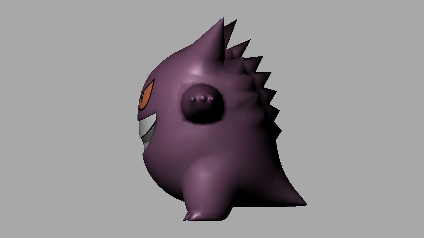 Gengar pokemon character Low-poly 3D model_2