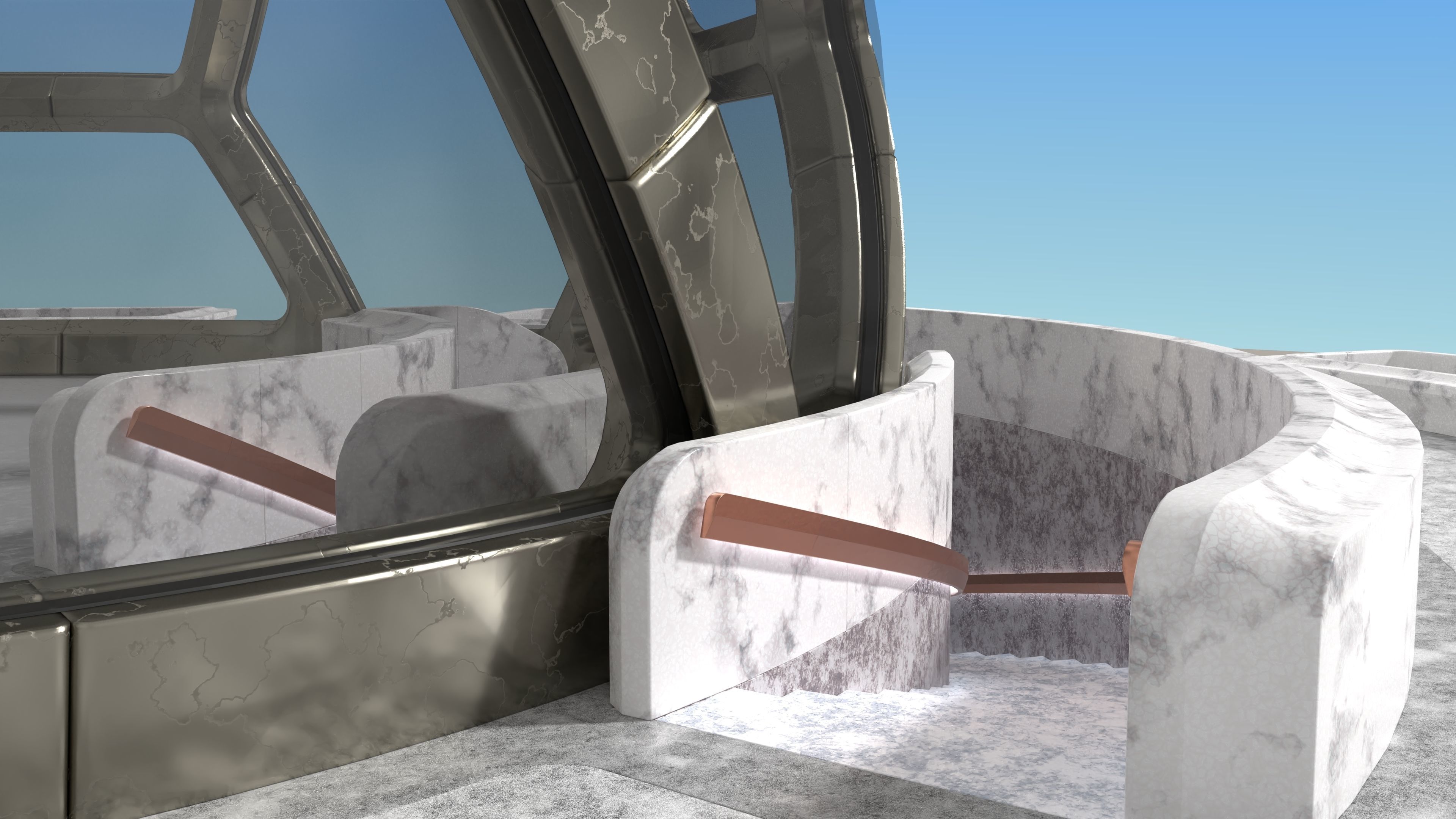 Hexagon dome park 3D model_3