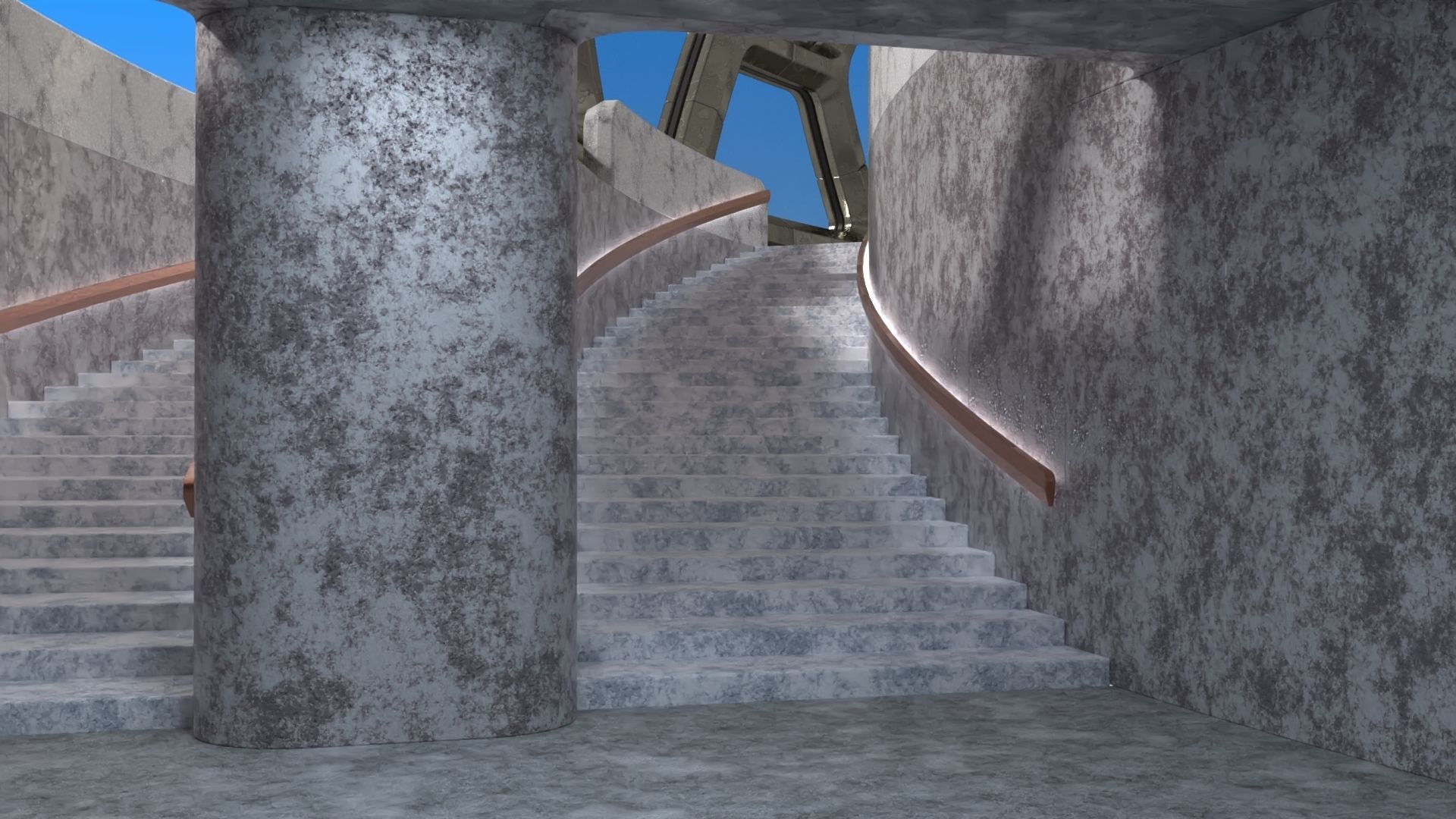 Hexagon dome park 3D model_6