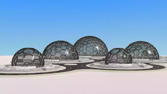 Hexagon dome park 3D model