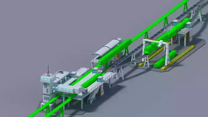 Maglev train station Low-Poly Free low-poly 3D model