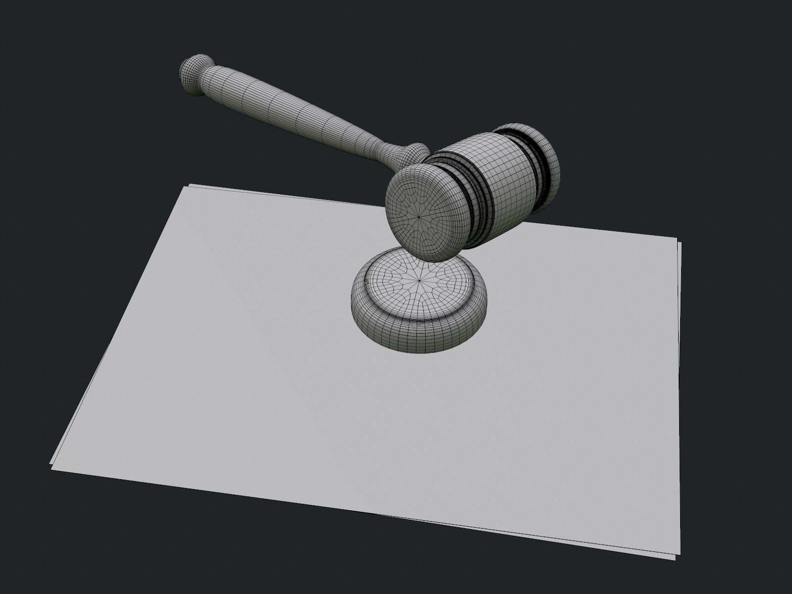 Testament and Courtroom Gavel  3D model_6