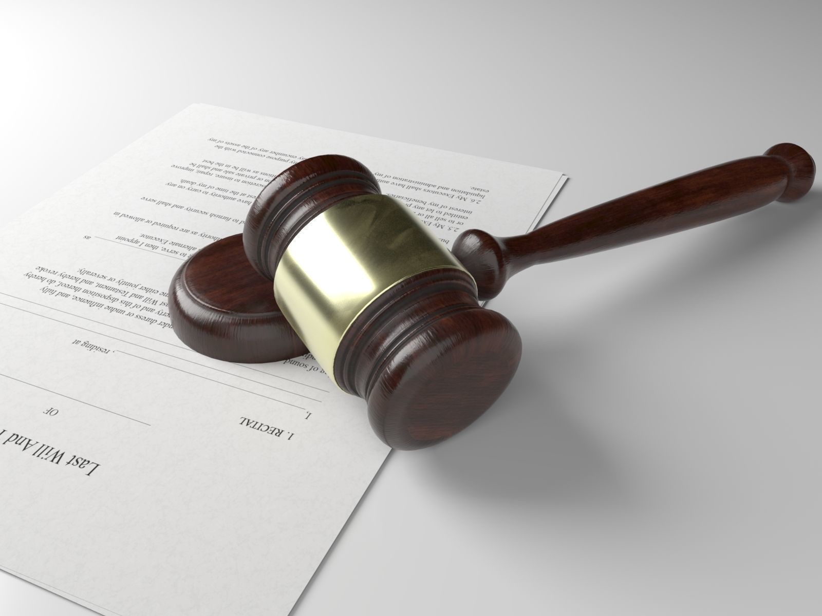 Testament and Courtroom Gavel  3D model_3