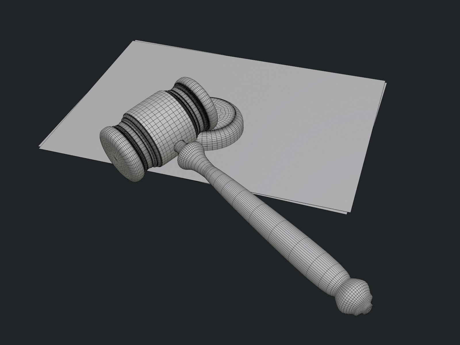 Testament and Courtroom Gavel  3D model_5