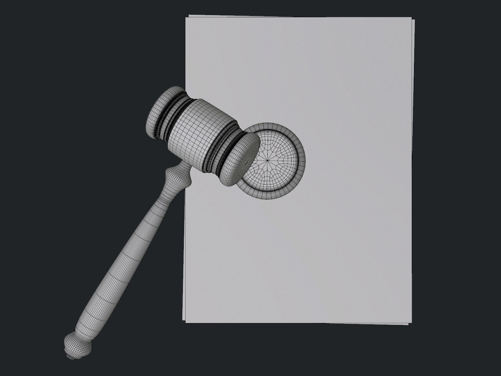 Testament and Courtroom Gavel  3D model_7