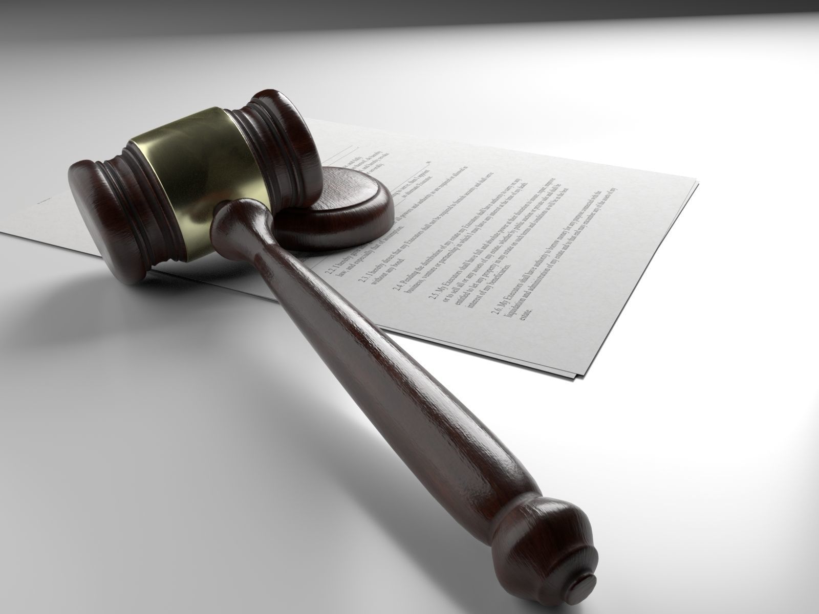 Testament and Courtroom Gavel  3D model_2