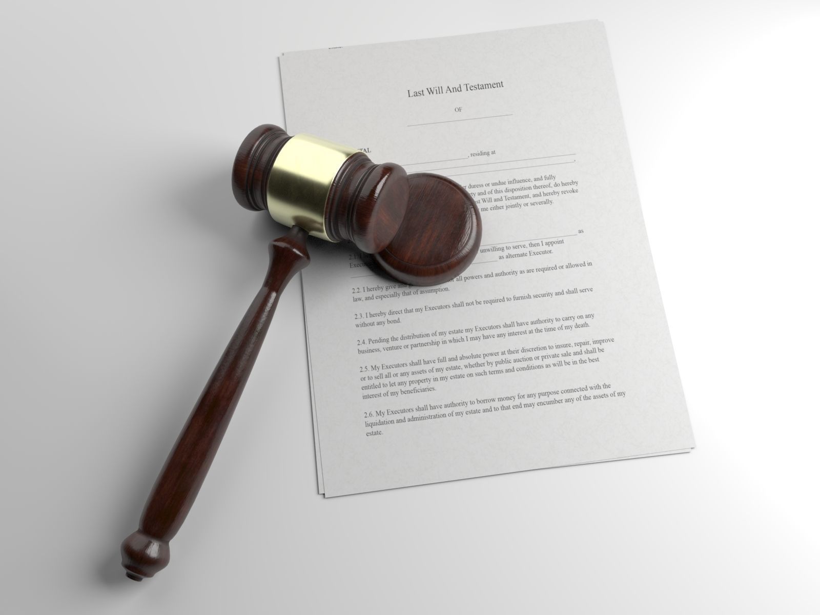 Testament and Courtroom Gavel  3D model_1