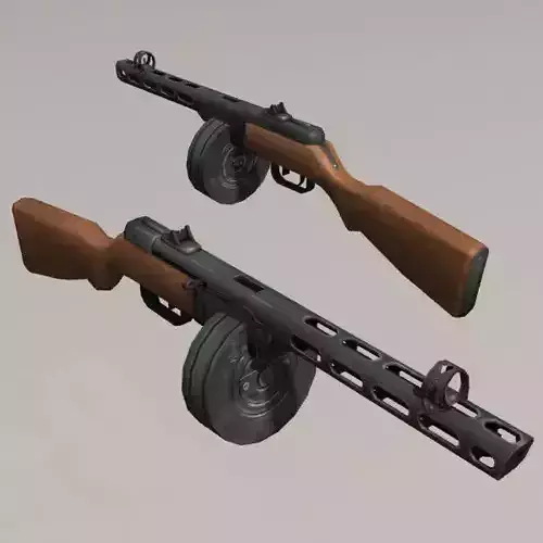 ppsh 41 Low-poly 3D model