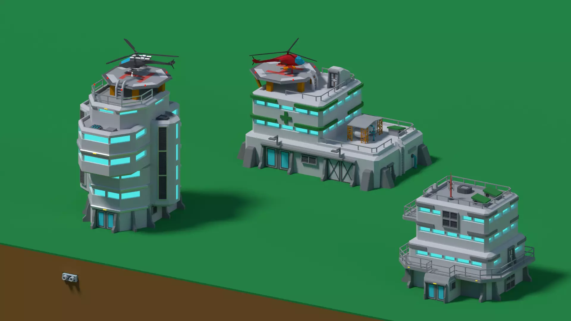 Sci-Fi building Low-Poly Free low-poly 3D model