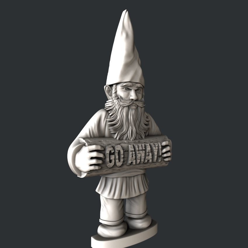 3d STL models for CNC router gnome go away 3D model_1