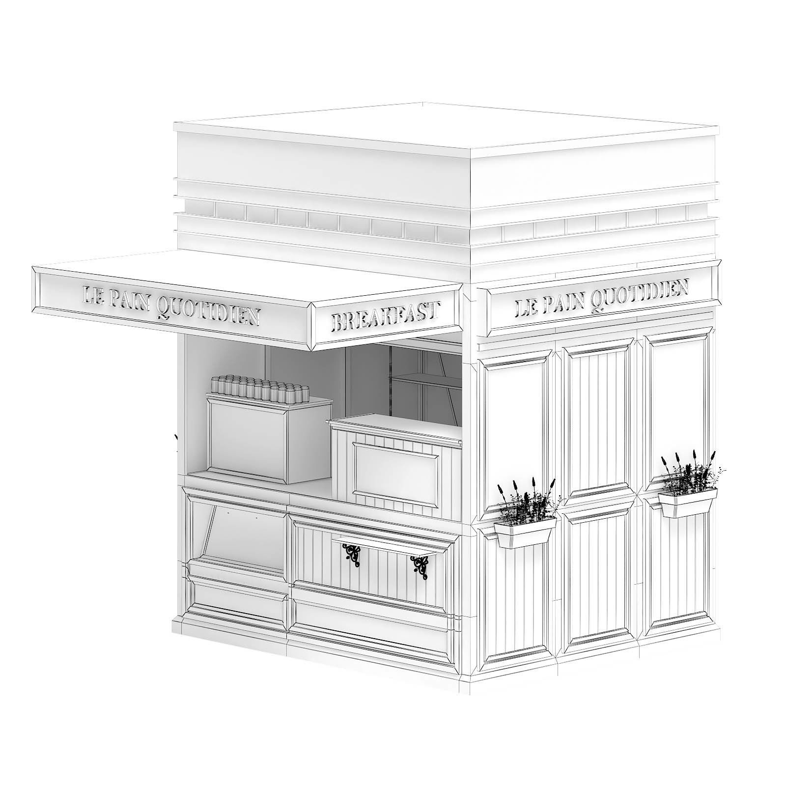 Breakfast Kiosk 3D Model 3D model_1