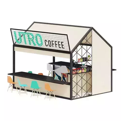 Coffee Kiosk 3D Model 3D model