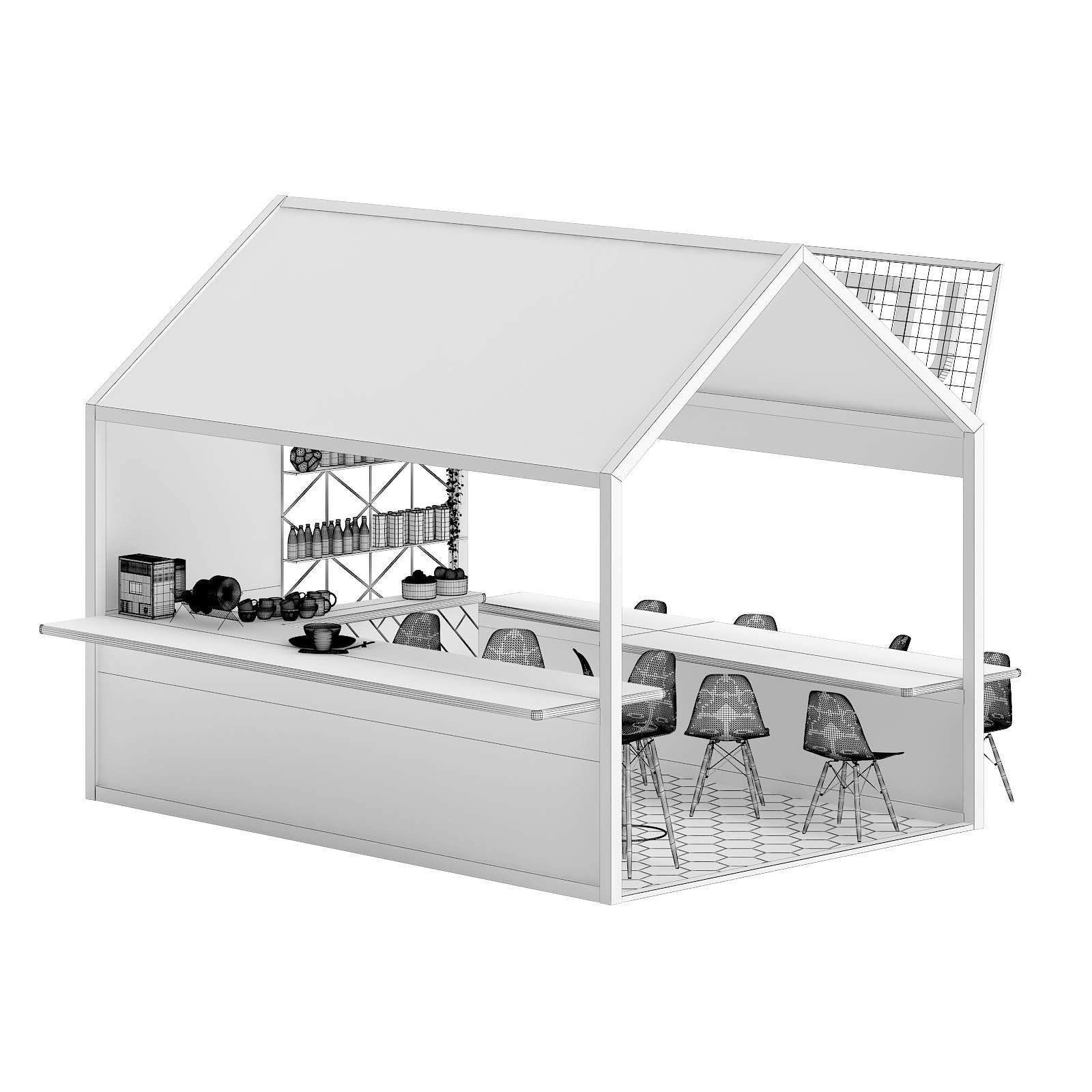 Coffee Kiosk 3D Model 3D model_5