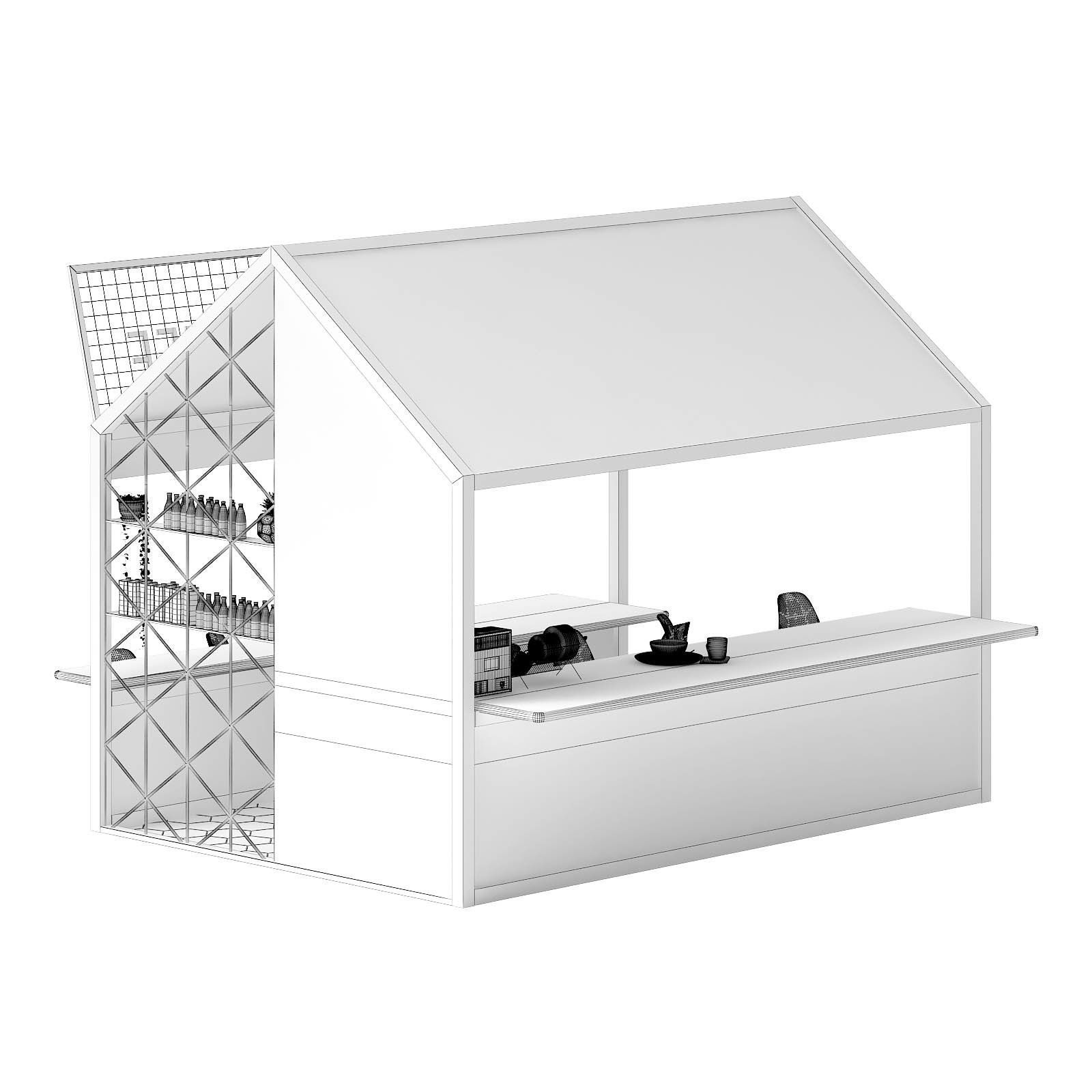 Coffee Kiosk 3D Model 3D model_3