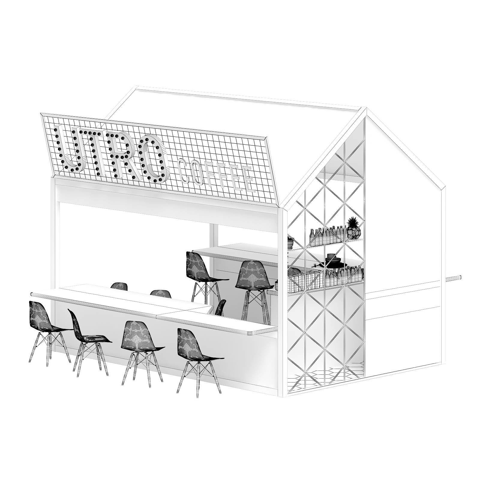 Coffee Kiosk 3D Model 3D model_1