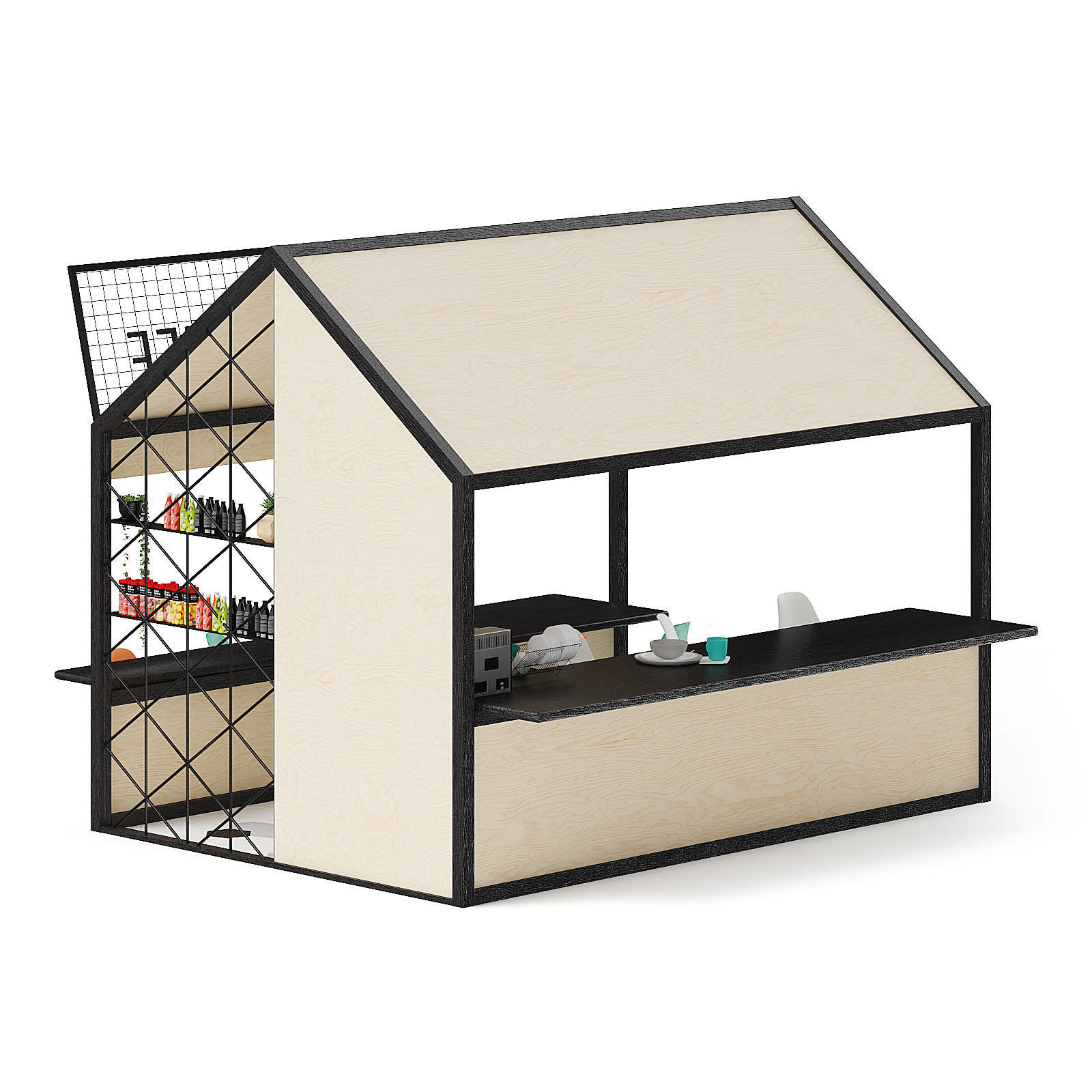 Coffee Kiosk 3D Model 3D model_2