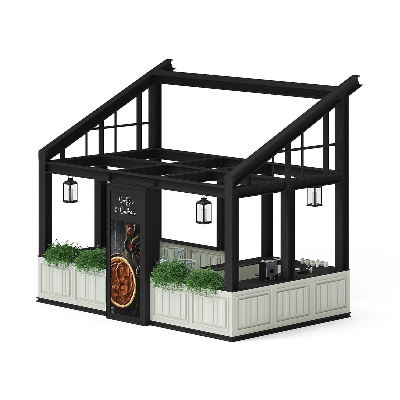 Coffee Kiosk 3D Model 3D model_2