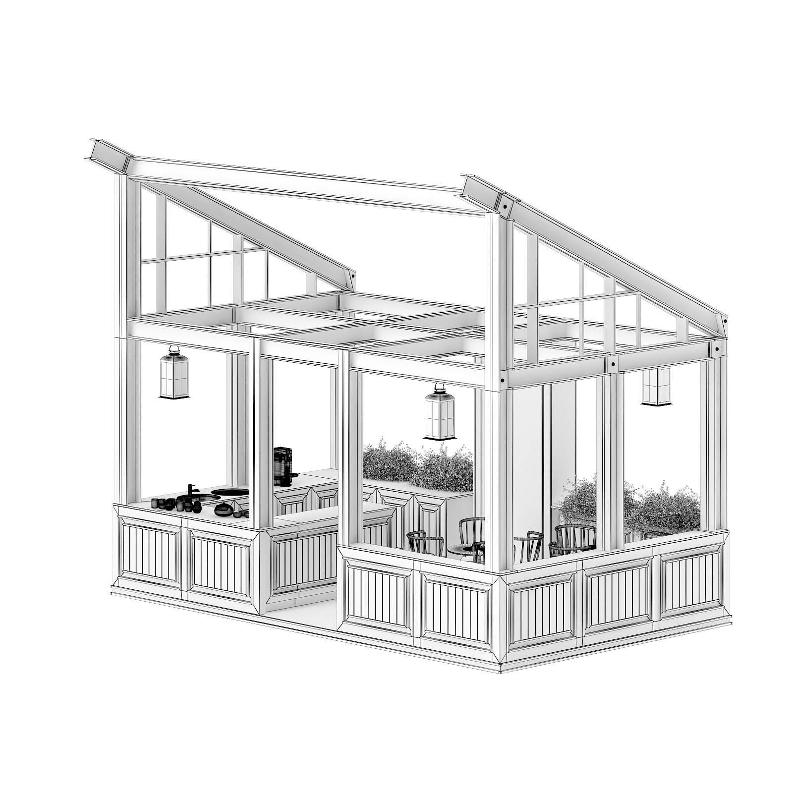 Coffee Kiosk 3D Model 3D model_7