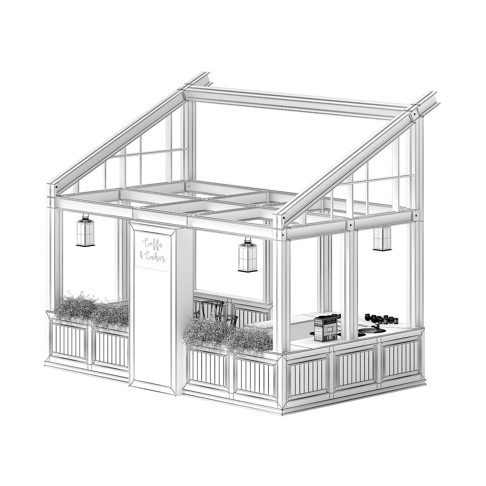 Coffee Kiosk 3D Model 3D model_3