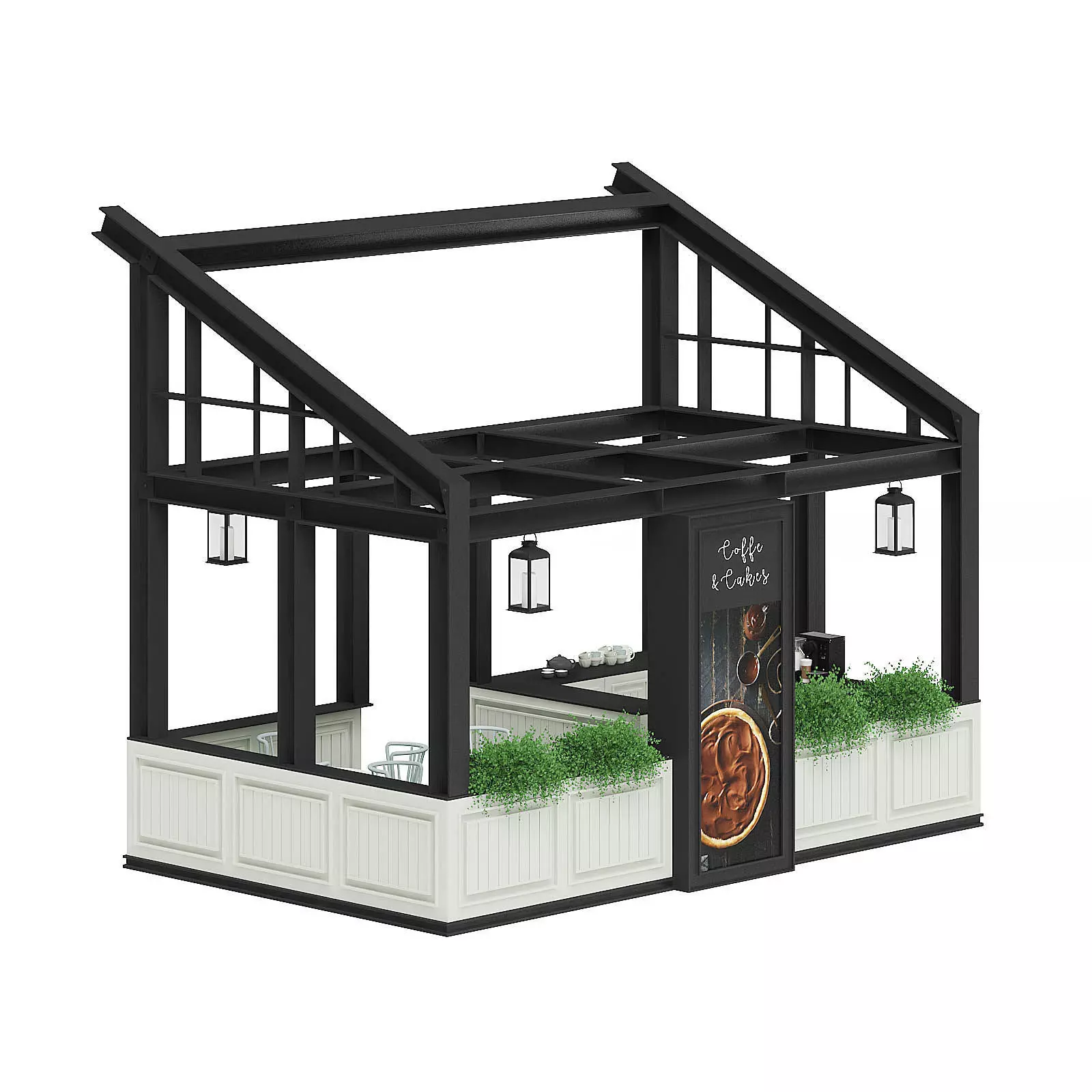 Coffee Kiosk 3D Model 3D model_0