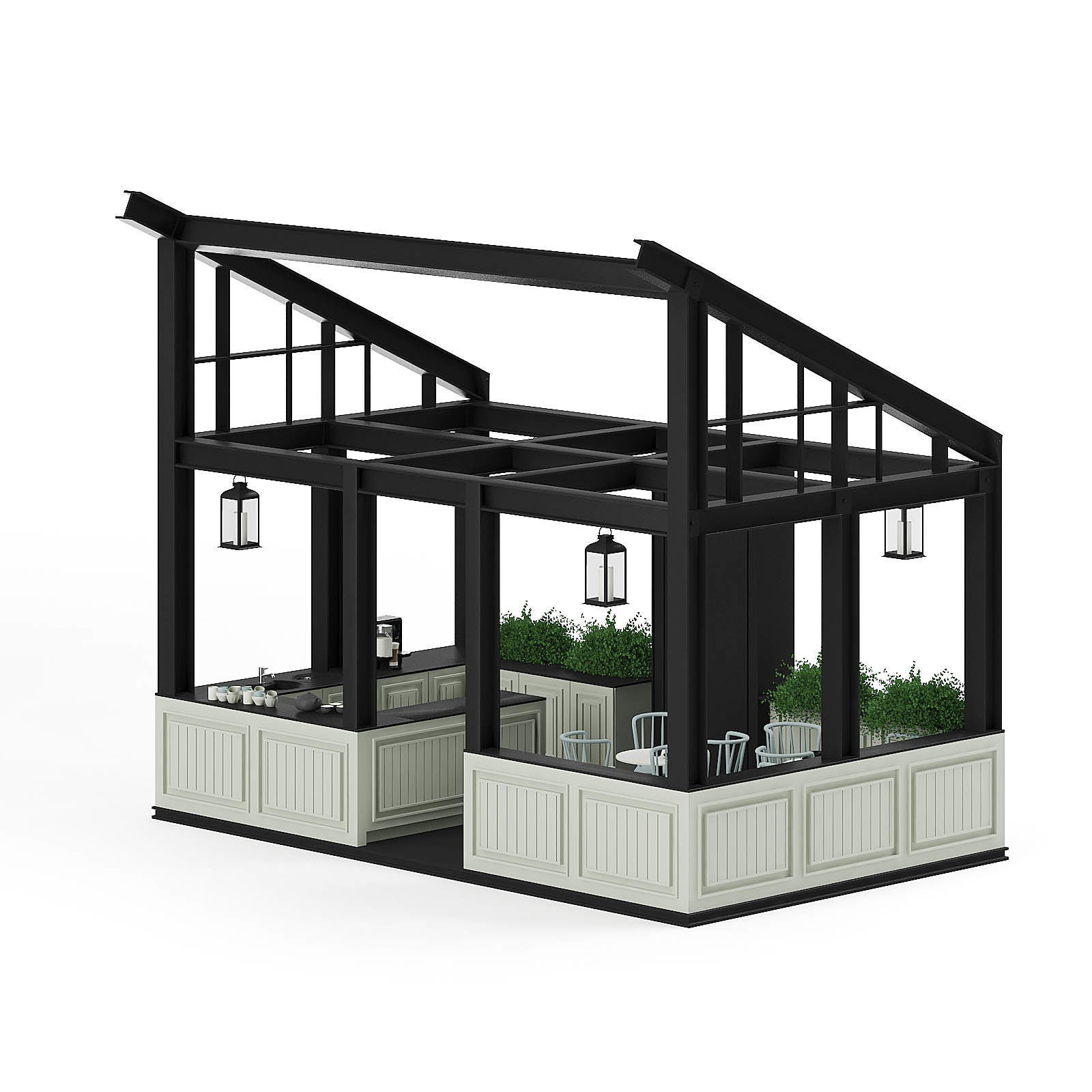 Coffee Kiosk 3D Model 3D model_6