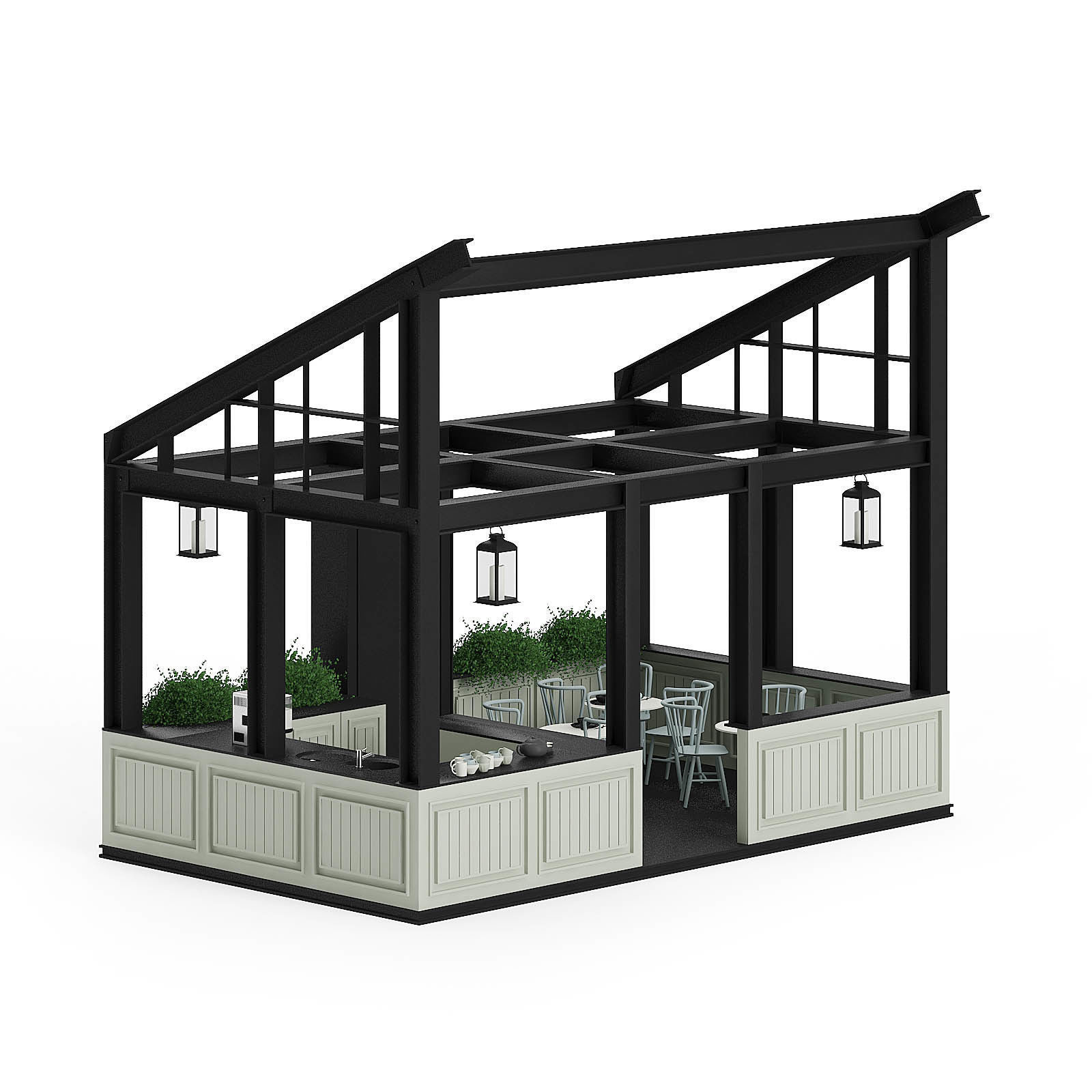 Coffee Kiosk 3D Model 3D model_4