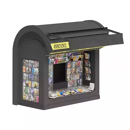 Newspaper Kiosk 3D Model