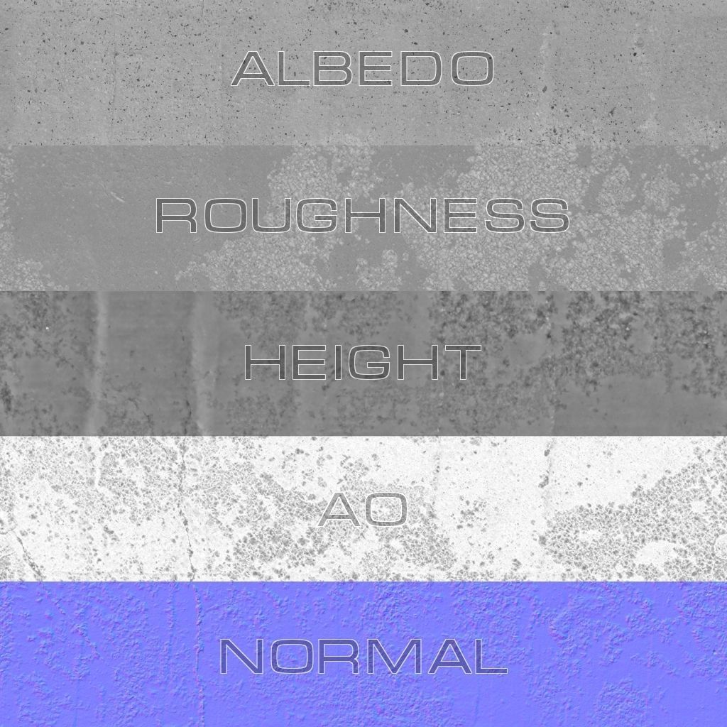 Concrete PBR tile scan 47 Low-poly 3D model_10