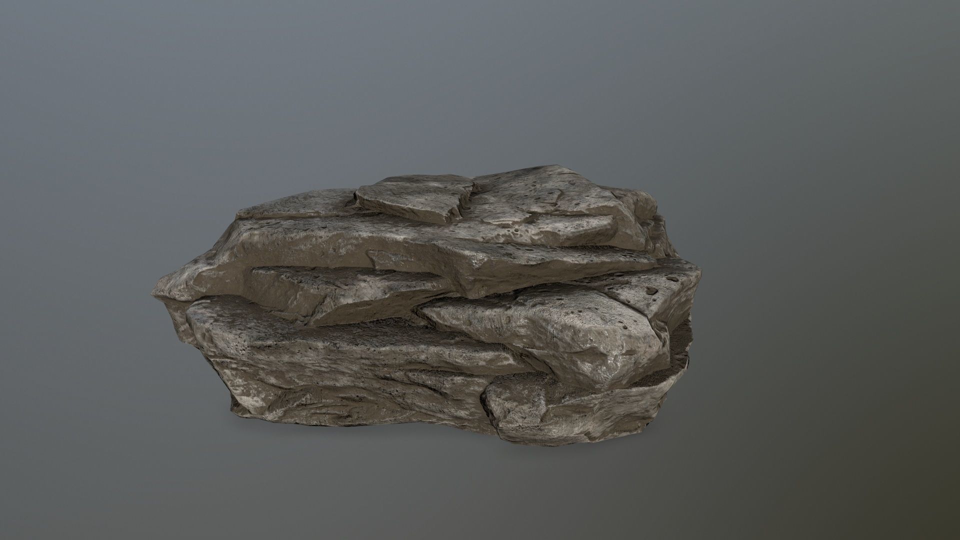 rock set Low-poly 3D model_2