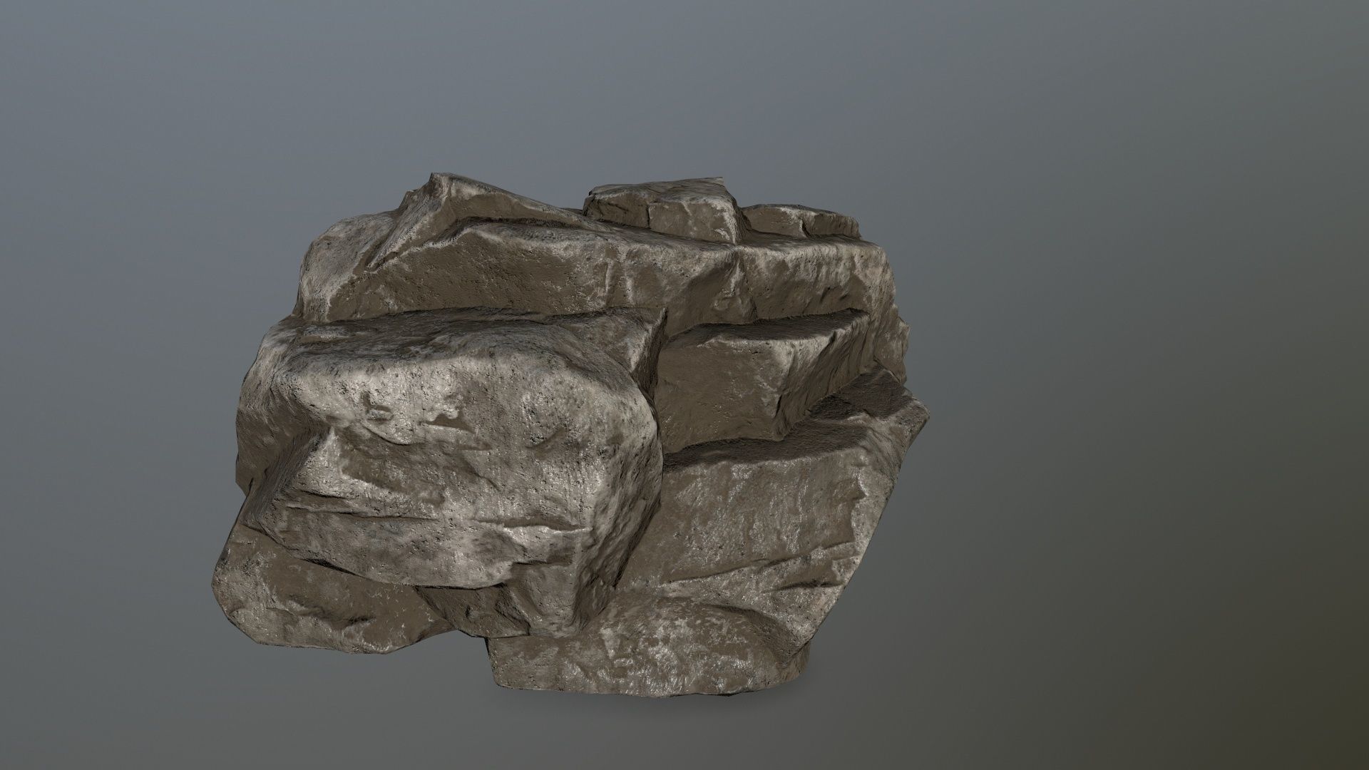 rock set Low-poly 3D model_13