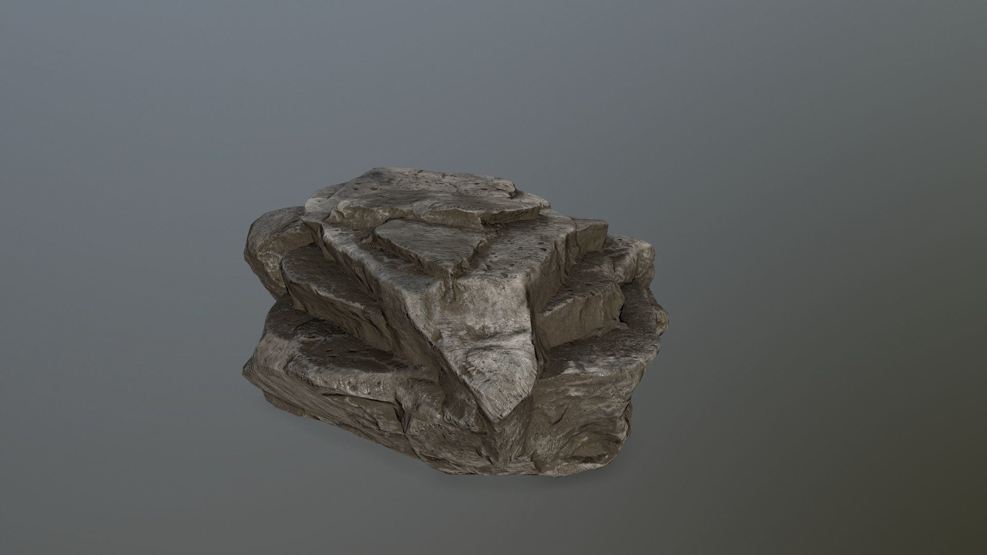 rock set Low-poly 3D model_3