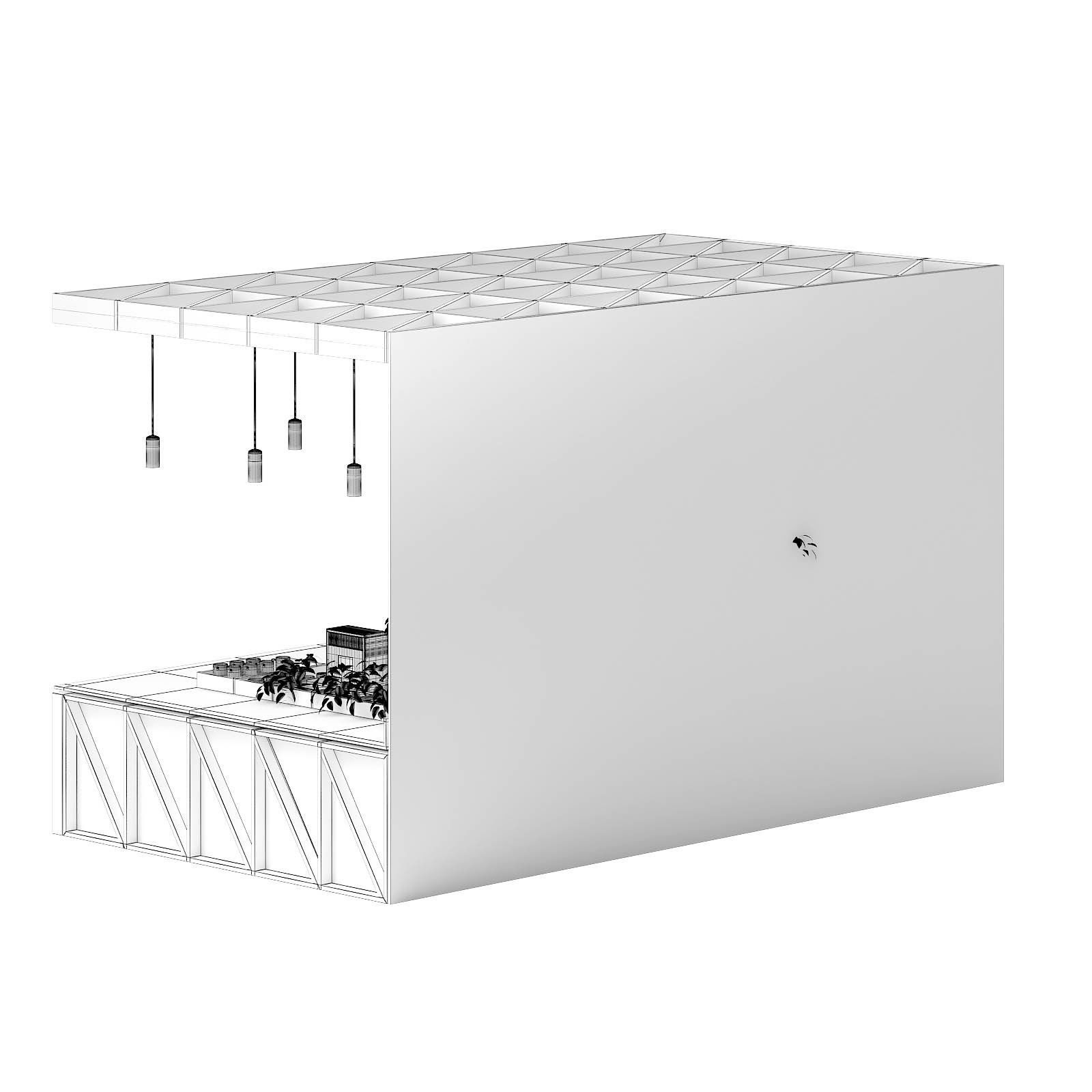 Wooden Kiosk 3D Model 3D model_3