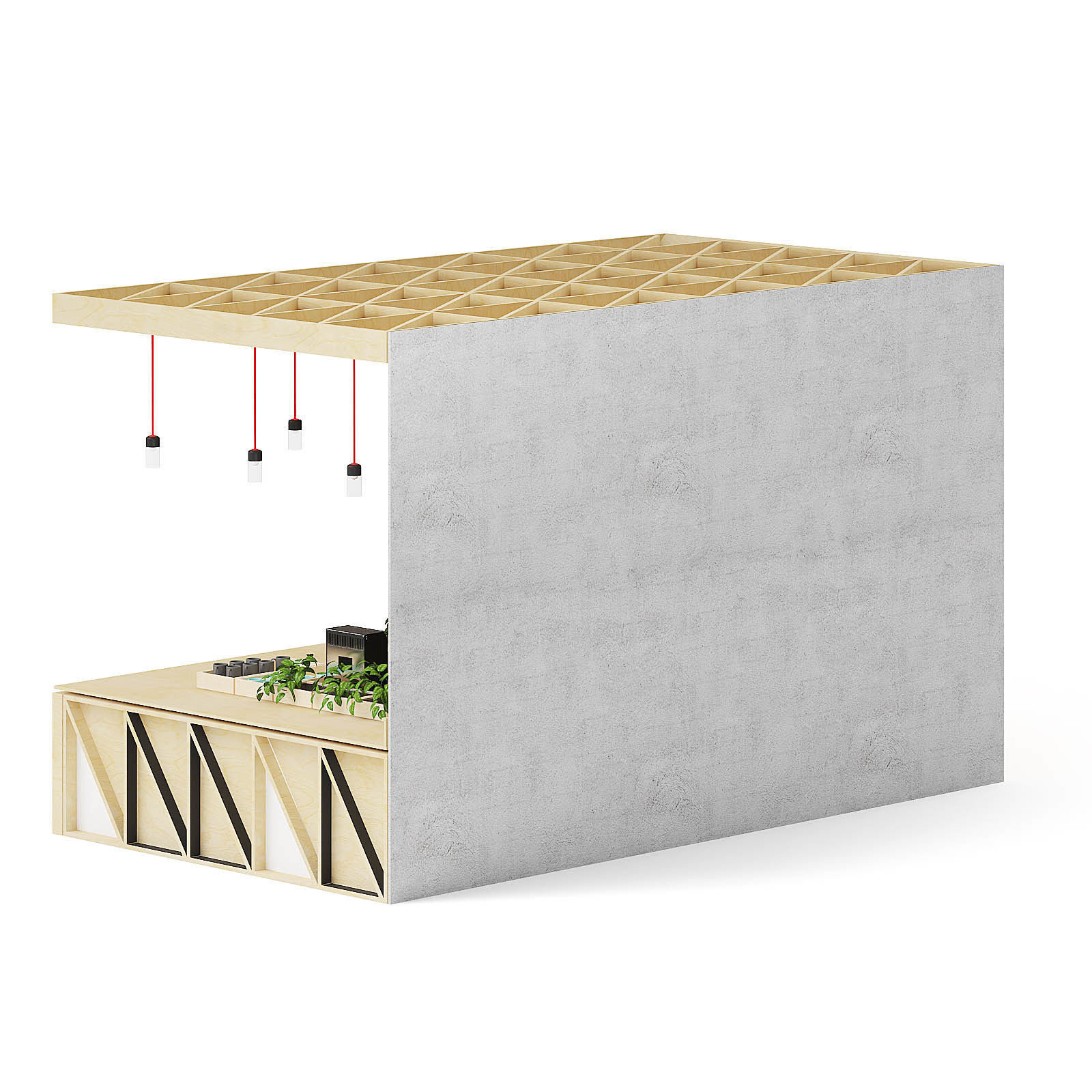 Wooden Kiosk 3D Model 3D model_2