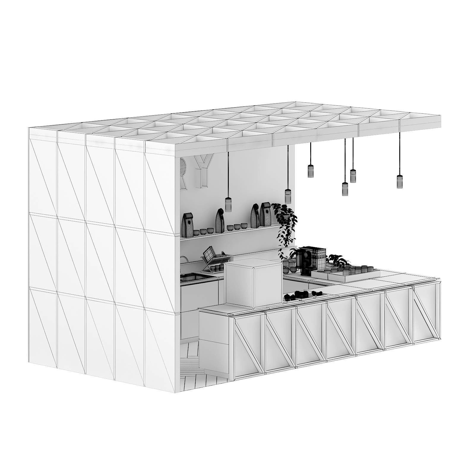 Wooden Kiosk 3D Model 3D model_7