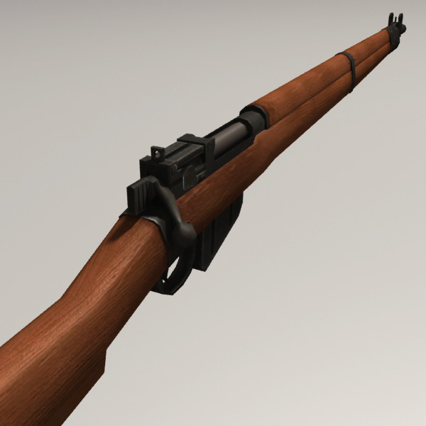 Lee Enfield WW II Low-poly 3D model_1